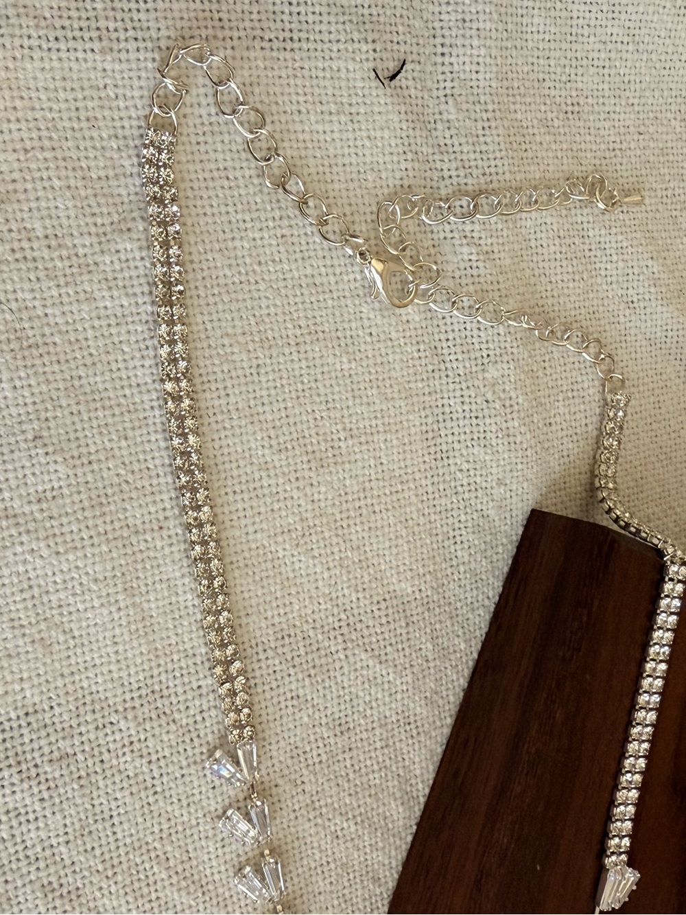 Crystal Drop Earrings and Necklace Set CZ - Prom Jewelry - Picture 5 of 7